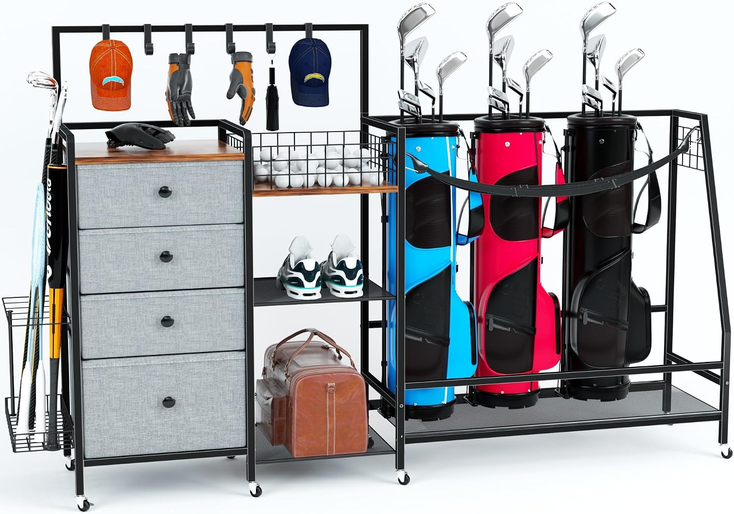Golf Equipment Garage Storage - Suporte de Armazenamento para Bolsas de