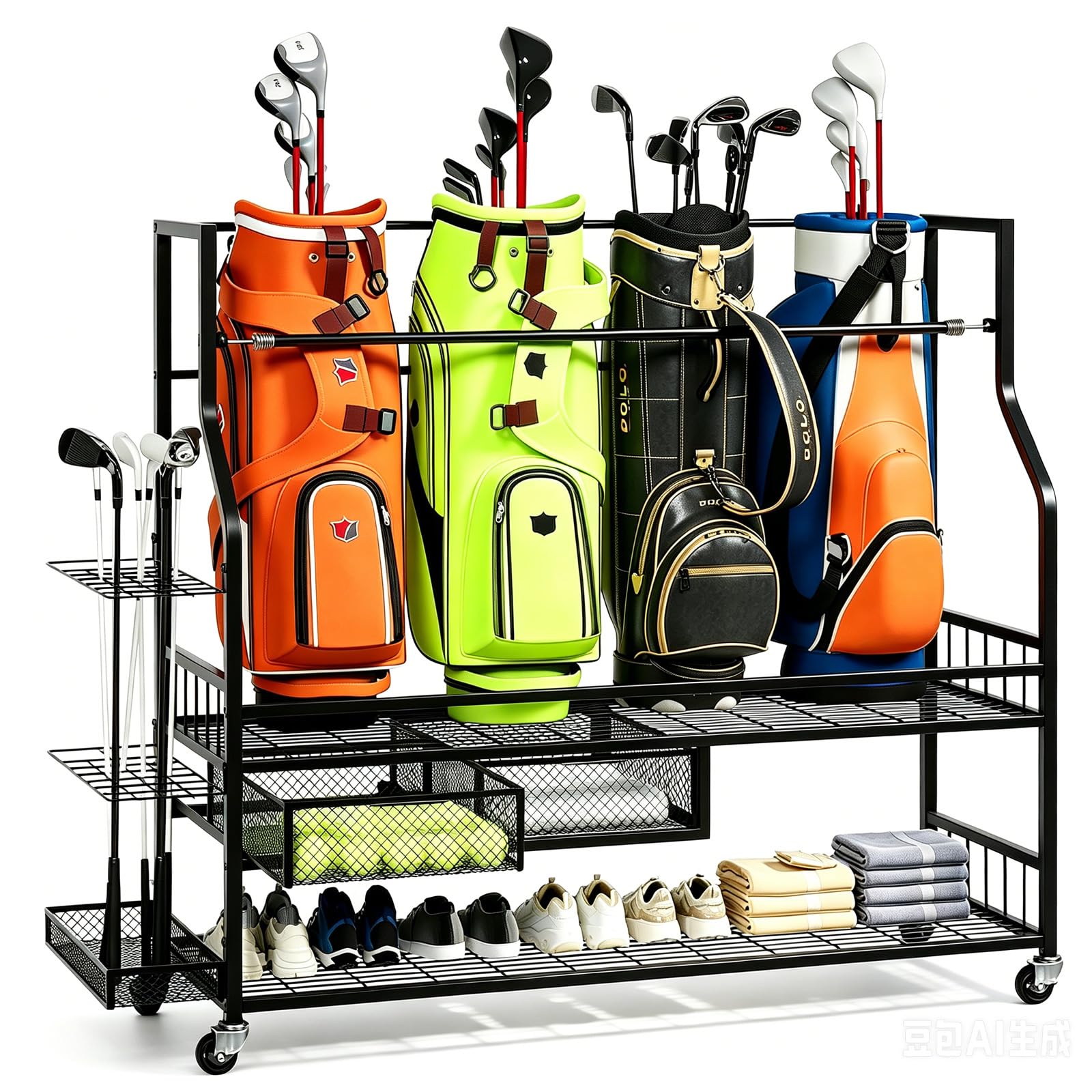 Golf Equipment Garage Storage - Organizador de Armazenamento para Bolsas de