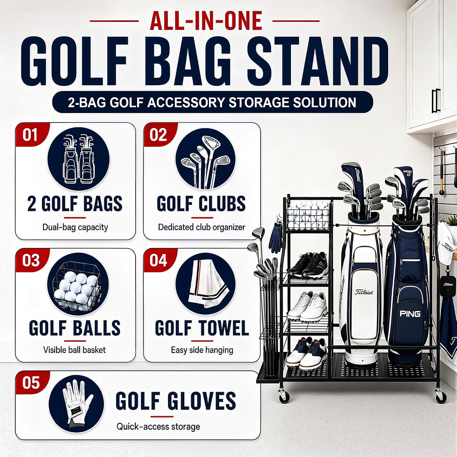 Suporte de Armazenamento para  - Golf Equipment Garage Storage avaliação e preço