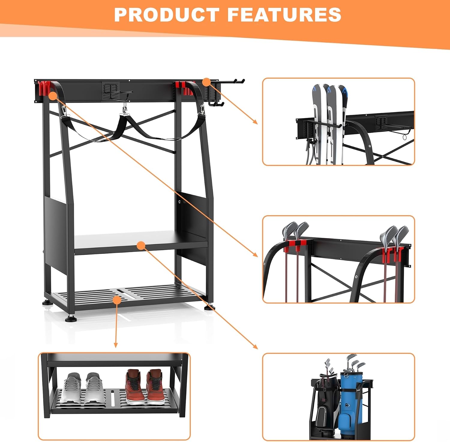 Organizador de Bolsas de Golfe - Golf Equipment Garage Storage avaliação e preço
