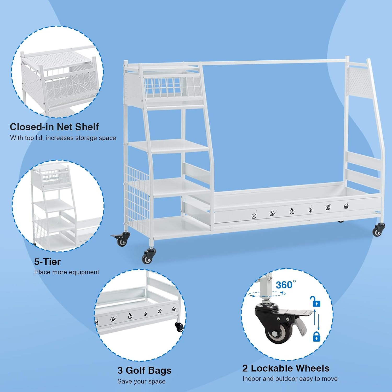 Organizador de Garagem para Bo - Golf Equipment Garage Storage avaliação e preço