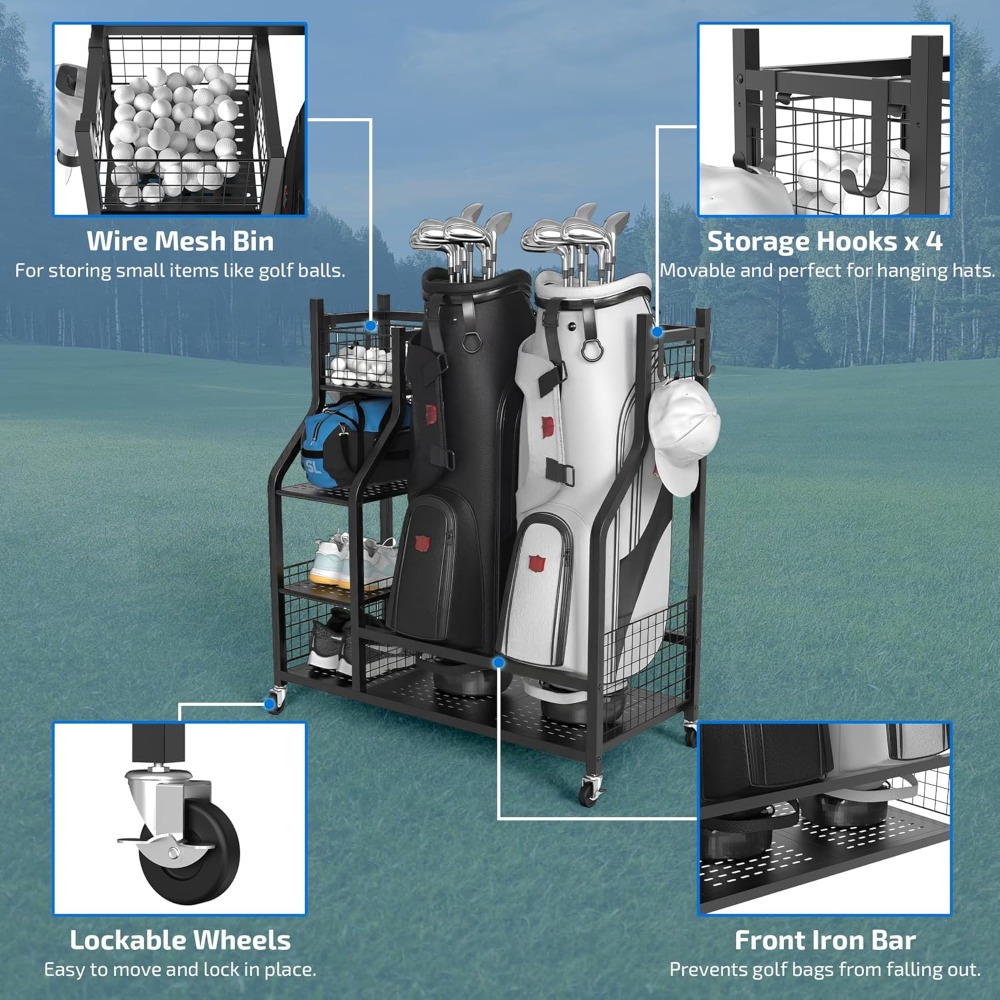 Suporte Organizador de Equipam - Golf Equipment Garage Storage avaliação e preço