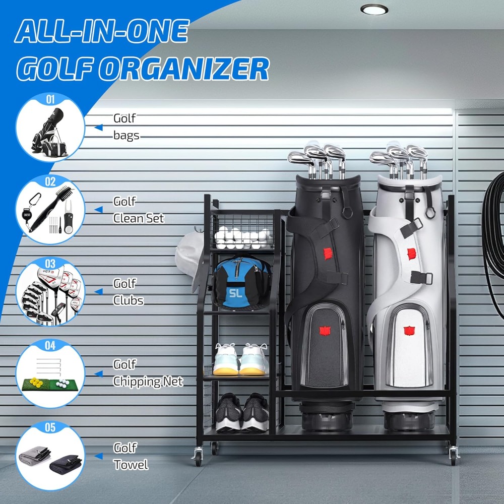 Suporte Organizador de Equipam - Golf Equipment Garage Storage avaliação e preço